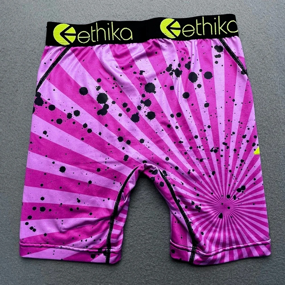 Ethika Alien UFO‎ Cow Boxer Briefs Mens Small Pink Neon Yellow Staple Underwear